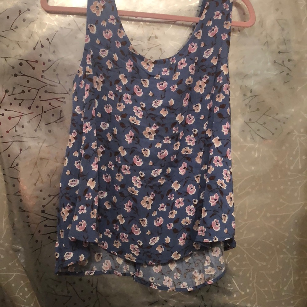 Cute floral open back top